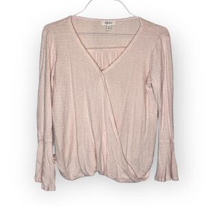 Style & Co pink V neck Top size Medium
